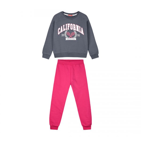 Fleece tracksuit set with print for girls