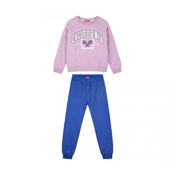 Fleece tracksuit set with print for girls