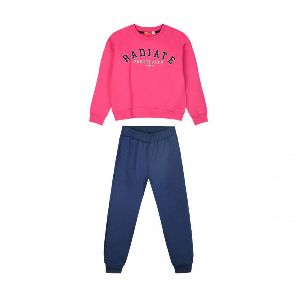 Fleece tracksuit set with print for girls