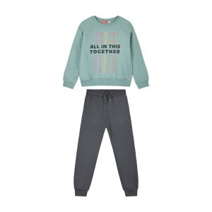 Fleece tracksuit set with print for girls