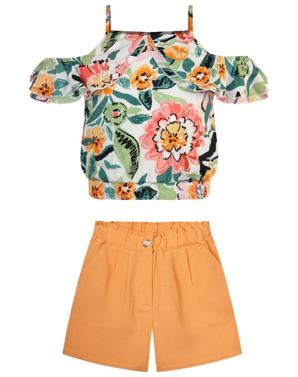 Set floral top & shorts