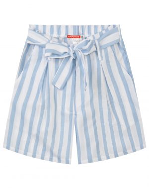 Striped shorts with belt