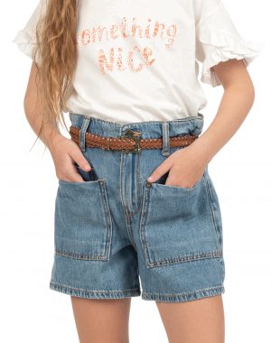 Jean shorts with frills