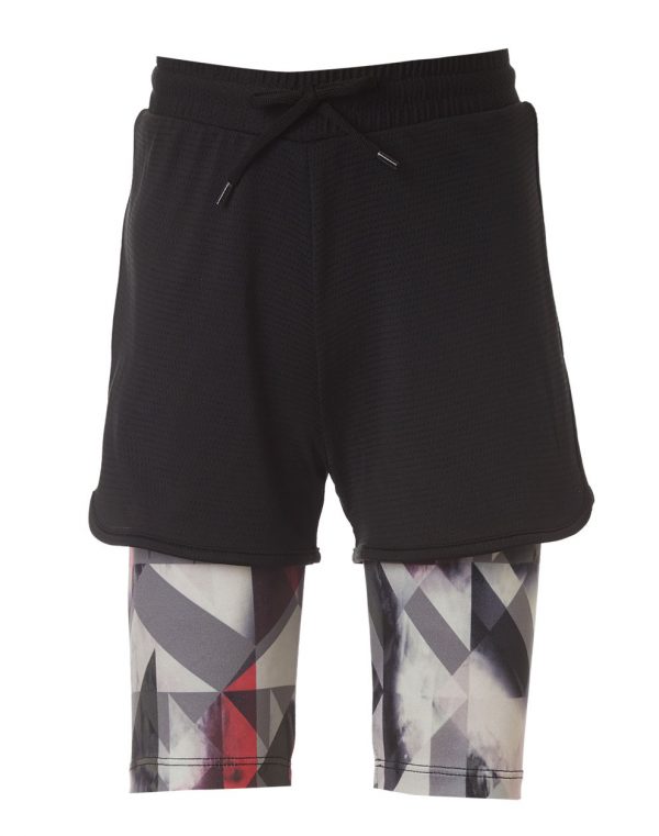 Athletic shorts with bicycle leggings inside