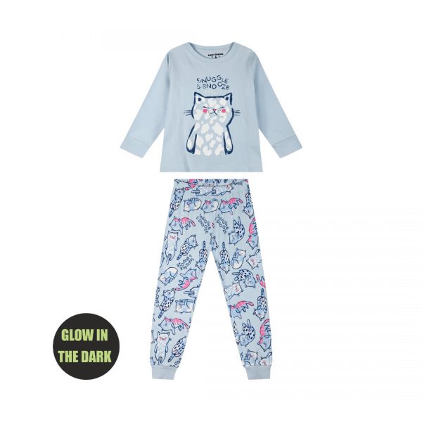 Pyjamas with glow in the dark print for girls