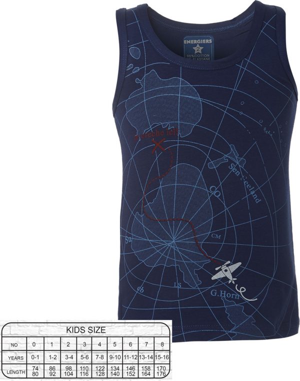 Vest top with wide band -map pattern