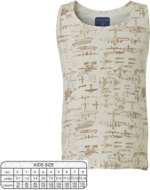 Vest top with wide band - airplanes pattern