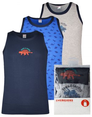 Boy's 3 piece tank tops with dinosaurs