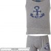 Set vest top with wide band and boxer -anchor design