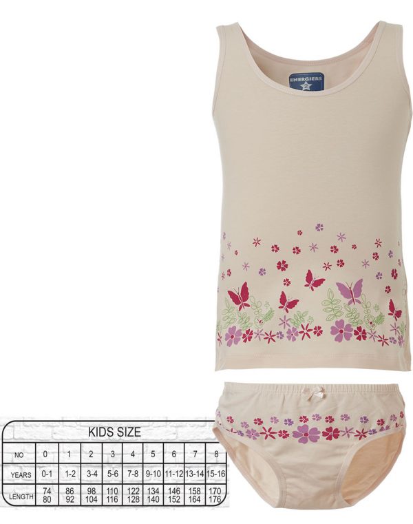 Set vest top & panties with print flowers