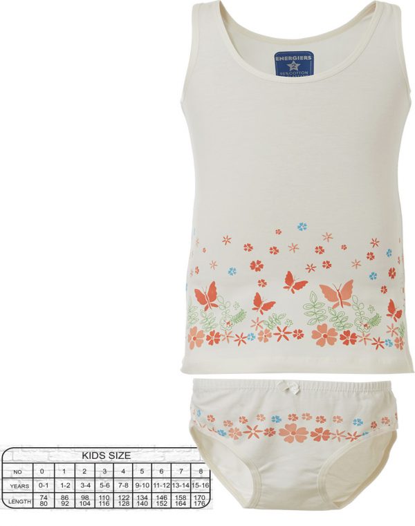 Set vest top & panties with print flowers