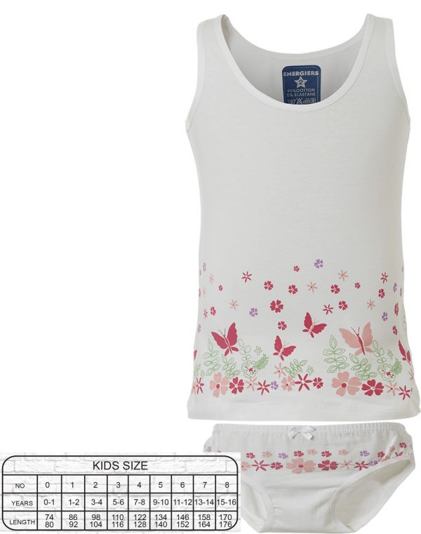 Set vest top & panties with print flowers