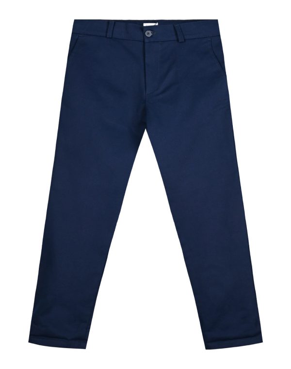 Elastic, cotton, solid color pants with pockets for boys.Boutique collection