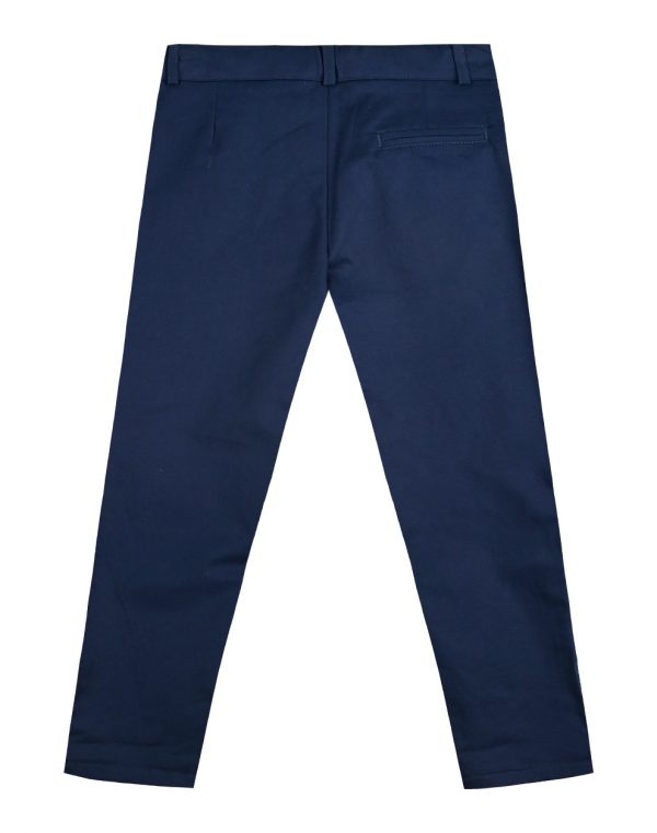 Elastic, cotton, solid color pants with pockets for boys.Boutique collection