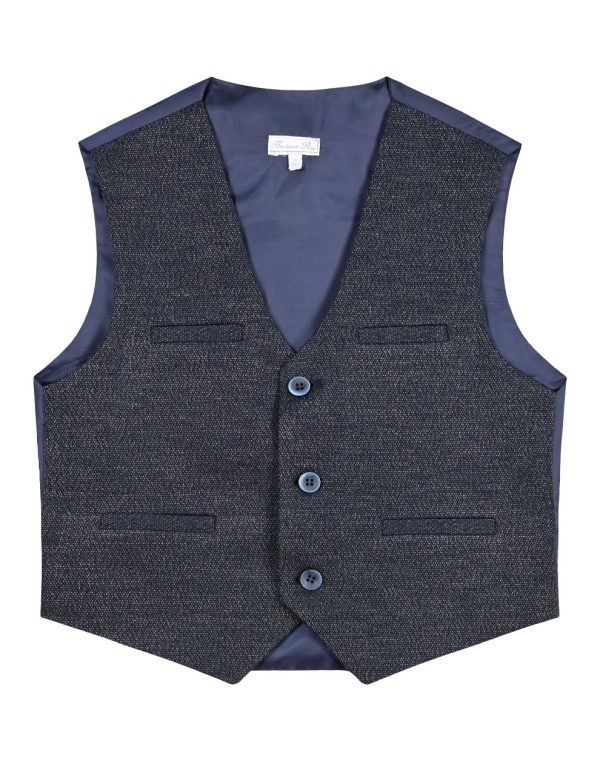 Boy΄s vest with buttons and fake welt pockets.Boutique collection