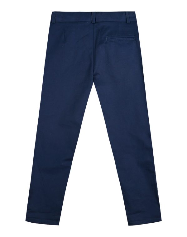 Elastic, cotton, solid color pants with pockets for boys.Boutique collection