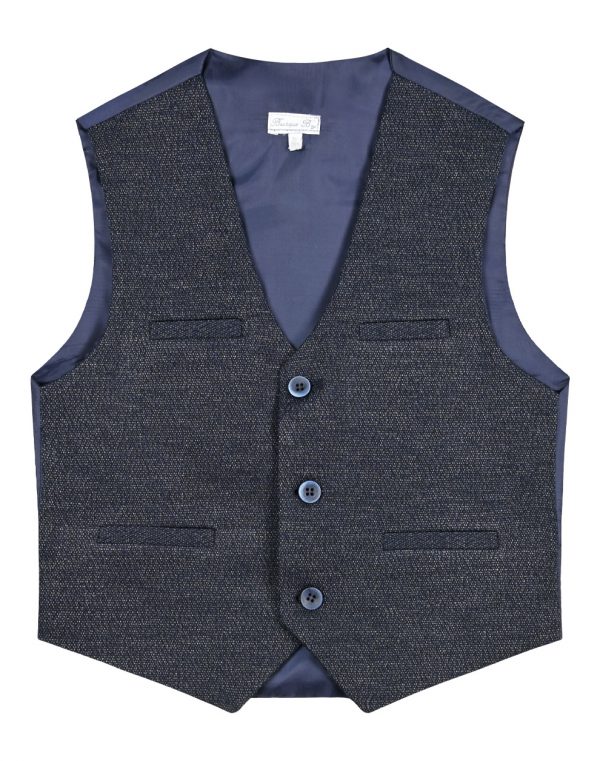 Boy΄s vest with buttons and fake welt pockets.Boutique collection