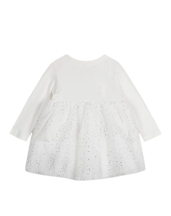 Baby girl΄s cotton dress with printed tulle and matching hairband.Boutique collection