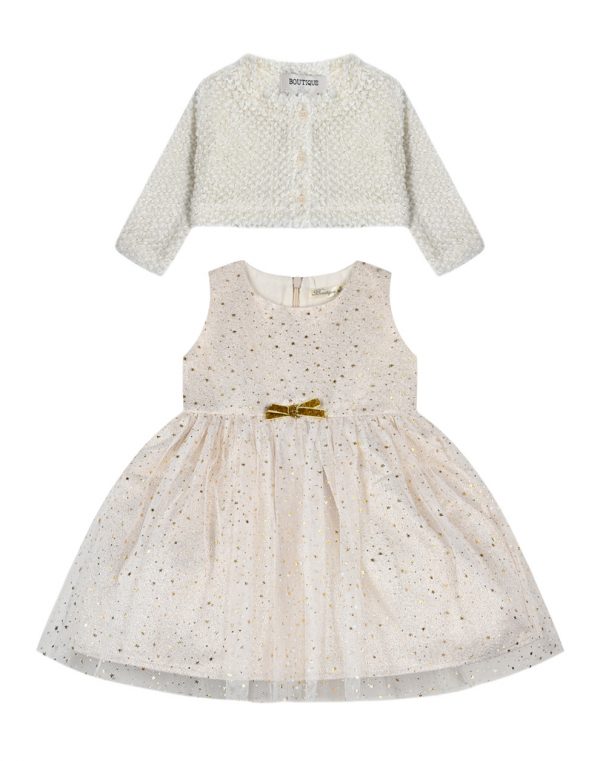 Baby girl΄s set knit jacket with dress. (06-3 years old) Boutique collection