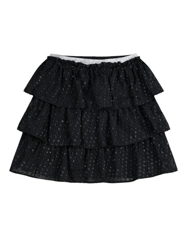 Girl΄s a-line skirt with three layers and elastic waistband, ceremonial boutique collection