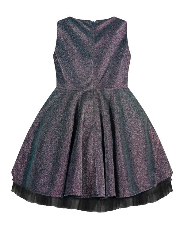 Girl΄s shiny dress with matching headband.Boutique collection