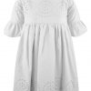 Girl΄s shortsleeve dress with embroidered details for special occassions